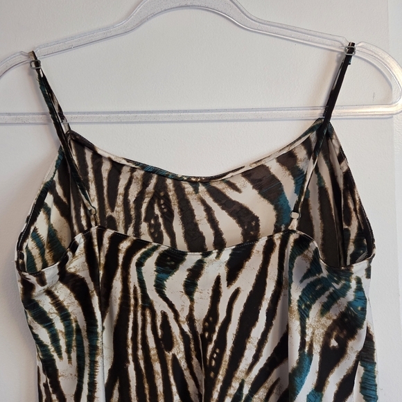 NATORI Zebra Animal Print Slip Dress Nightgown Medium Boho Y2K - Picture 5 of 7